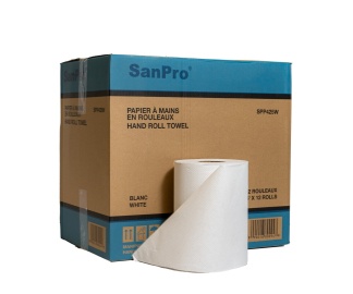 SanPro® White Hand Roll Towel Cs/12rls x 425'